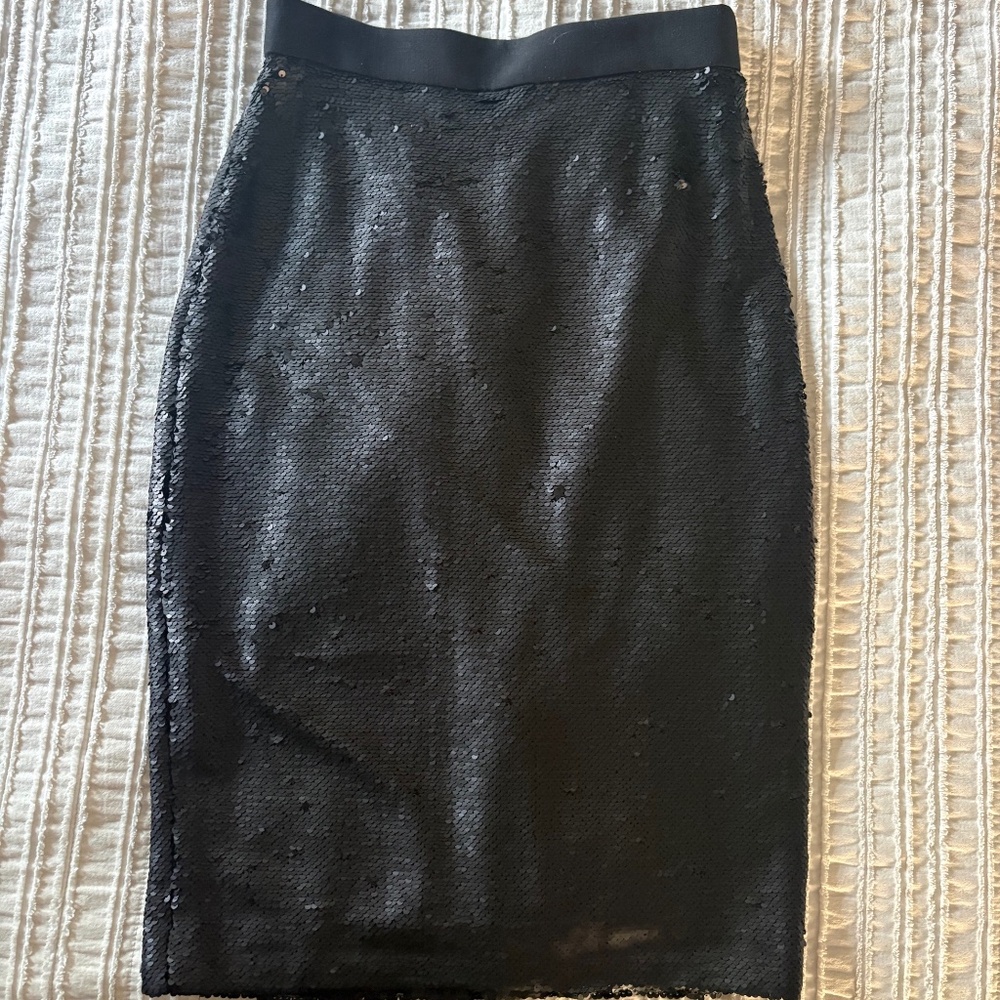 Banana Republic Black Sequin Pencil Skirt (2)